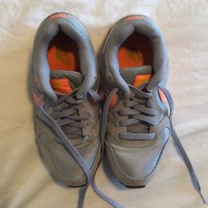 Grey and Orange Nike Shoes